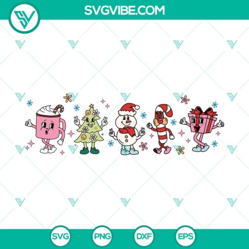 cute retro christmas characters svg dxf eps png files