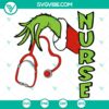Santa Grinch nurse design in SVG, DXF, EPS, PNG formats. Perfect for Christmas crafts.