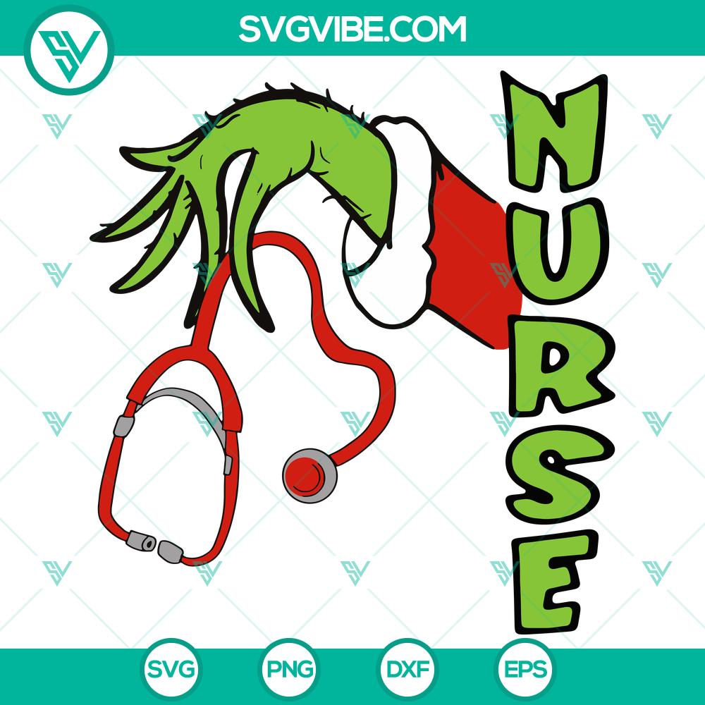 cute-santa-grinch-nurse-svg-dxf-eps-png-files.jpg Santa Grinch nurse design in SVG, DXF, EPS, PNG formats. Perfect for Christmas crafts.