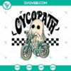 Cycopath Bicycle Halloween Ghost SVG DXF EPS PNG Cut Files for Halloween Cricut & Silhouette Designs, spooky bike ride decor, digital download.