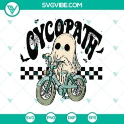 Cycopath Bicycle Halloween Ghost SVG DXF EPS PNG Cut Files, Halloween SVG File, Halloween Cricut &amp; Silhouette Designs