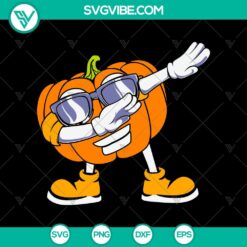Dabbing Pumpkin Halloween Kids SVG featuring a scary Halloween design suitable for Halloween crafts and decorations.