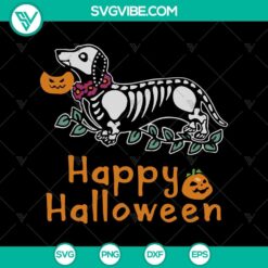 Dachshund Halloween SVG, Happy Halloween SVG, Dog Halloween SVG