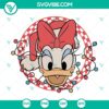 Daisy Duck wearing Santa hat design in SVG, DXF, EPS, and PNG files for Christmas crafting projects.