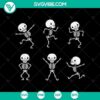 Hilarious Halloween dancing skeletons SVG design with horror and scary elements, perfect for spooky decorations.