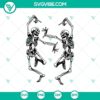 Dancing skeletons SVG design for Halloween theme, festive skeleton clipart.