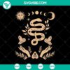 Dark Academia Sun Moon Crystals Witch SVG, featuring Halloween scary elements in a spooky and mystical design. Perfect for Halloween SVG projects.