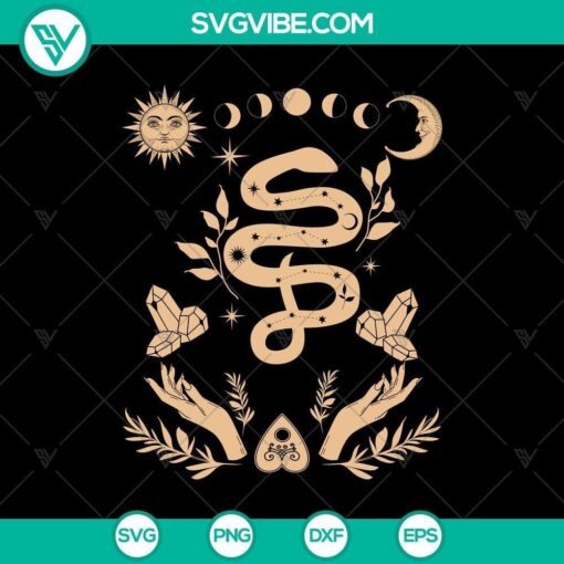 dark academia sun moon crystals witch svg halloween scary svg halloween svg