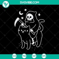 Death Rides a Black Cat Classic SVG, Horror SVG, Halloween SVG, Halloween Scary SVG