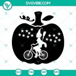 Dirt cycling pumpkin Halloween SVG with horror and scary elements for spooky holiday designs.