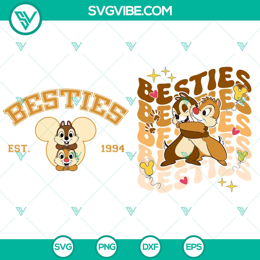 Disney Besties Chip and Dale SVG | Friendship Cut Files Disney Besties Chip and Dale SVG friendship cut files for DIY crafts with the popular cartoon characters, ideal for Disney fans.