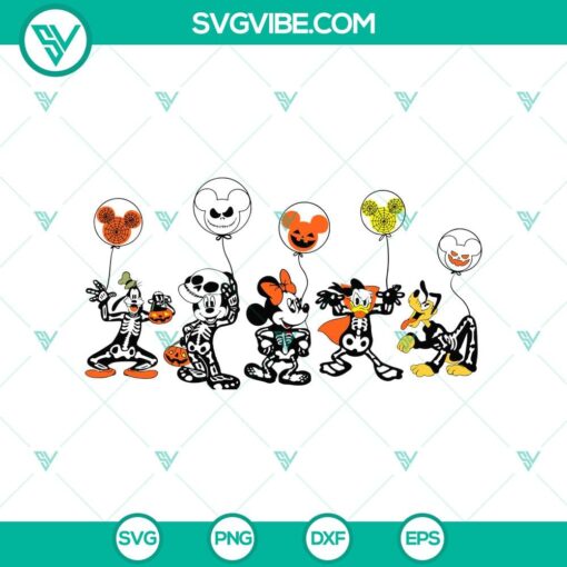 disney characters skeleton take halloween ballon svg disney halloween svg mickey halloween ballon svg