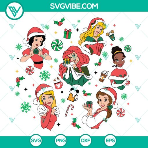 disney christmas princess svg dxf eps png files