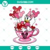 Disney Daisy Duck Valentine Balloon Tea Cup SVG with cute love tea party cut files for Valentine's Day crafts and decorations.