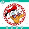 Disney Donald Duck checkered Valentine SVG featuring funny love cut files for valentine's crafting projects.