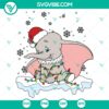 Disney Dumbo Flying Elephant Christmas SVG with festive holiday elements and cute design, great for crafting projects.