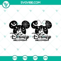 Disney Halloween SVG featuring Mickey and Minnie Mouse in spooky costumes. Perfect for festive crafting projects.