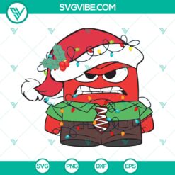 Disney Inside Out 2 Anger Christmas SVG | Funny Angry Holiday Cut Files