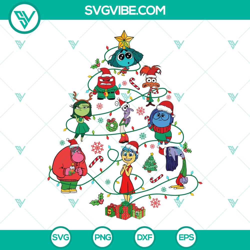 Disney Inside Out 2 Friends Christmas SVG | Pixar Holiday Cut Files Disney Inside Out 2 Friends Christmas SVG design featuring characters from Pixar's holiday cut files, perfect for festive crafting projects.