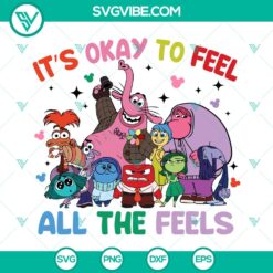 Disney Inside Out 2 It's Okay to Feel SVG | Emotional Wellness Cut Files