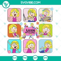 Disney Lizzie McGuire Cartoons SVG | Retro Disney Channel Cut Files