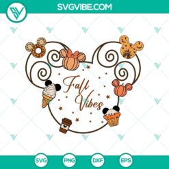 Disney Mickey Fall Vibes SVG DXF EPS PNG Cut Files, Halloween SVG File, Halloween Cricut &amp; Silhouette Designs