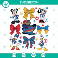 Disney Mickey Friends Cruise Coquette SVG | Nautical Vacation Cut Files