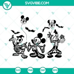 Disney Mickey Friends Halloween Skeleton SVG | Spooky Disney Group Cut Files