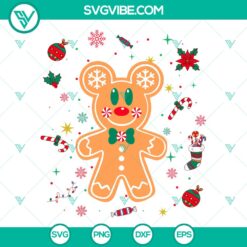 Disney Mickey Mouse Christmas Gingerbread SVG | Holiday Baking Cut Files
