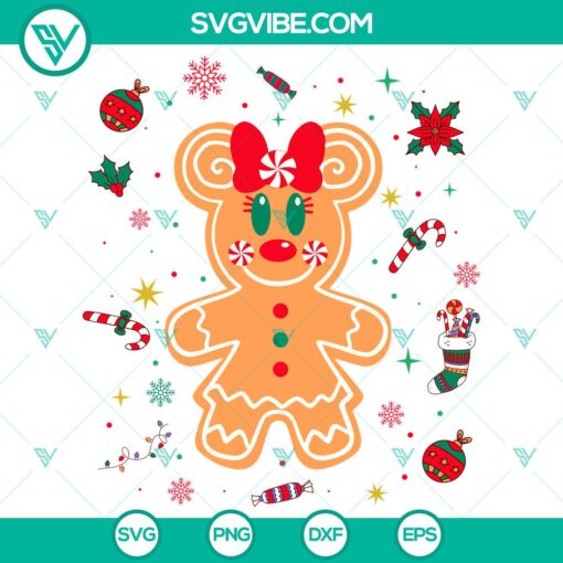 disney minnie mouse christmas gingerbread svg dxf eps png