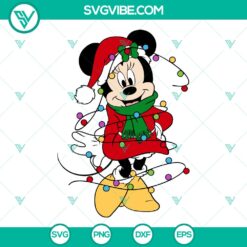 Disney Minnie Mouse Christmas Lights SVG | Cute Holiday Celebration Cut Files