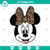 Disney Minnie Mouse Leopard Bow SVG for fashion enthusiasts. Stylish Minnie Cut Files with leopard print bow design. Ideal for crafts.