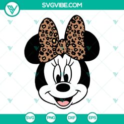 Disney Minnie Mouse Leopard Bow SVG | Fashion Minnie Cut Files