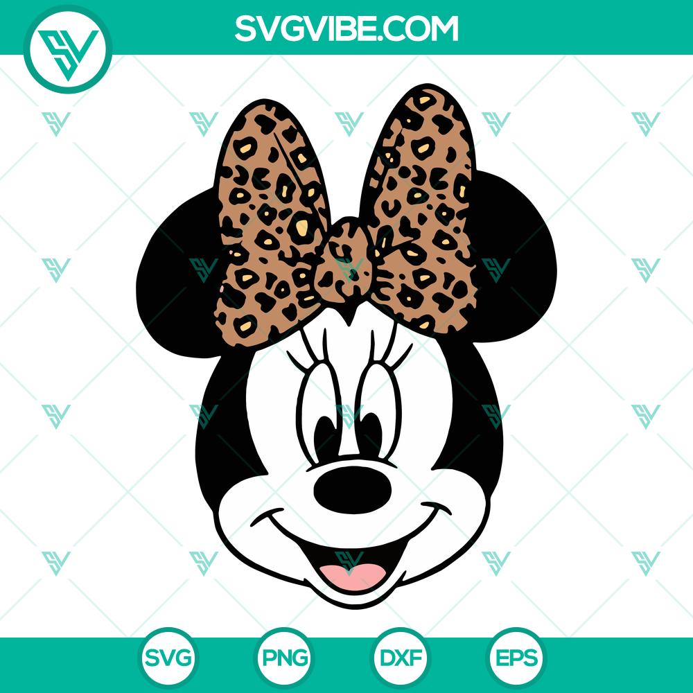 Disney Minnie Mouse Leopard Bow SVG | Fashion Minnie Cut Files Disney Minnie Mouse Leopard Bow SVG for fashion enthusiasts. Stylish Minnie Cut Files with leopard print bow design. Ideal for crafts.