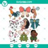 Disney Moana and Friends SVG tropical cut files with Coquette Bows design featuring animated characters in a vibrant, island-inspired theme.