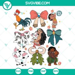 Disney Moana and Friends SVG | Coquette Bows Tropical Cut Files