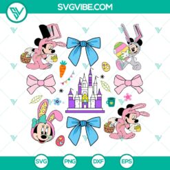 Disney Mouse Easter Coquette SVG featuring a spring bunny design. Perfect cut files for Easter crafting projects.