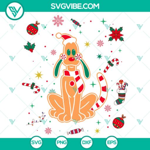 disney pluto dog christmas gingerbread svg dxf eps png