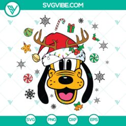 Disney Pluto Dog Merry Christmas SVG | Cute Holiday Dog Cut Files