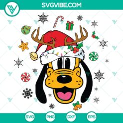 Disney Pluto Dog Merry Christmas SVG DXF EPS PNG Files