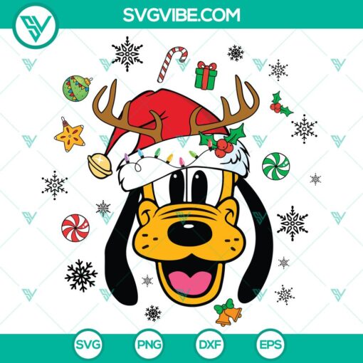 disney pluto dog merry christmas svg dxf eps png files