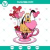 Disney Pluto Valentine Balloon Tea Cup SVG featuring adorable dog cut files for crafting projects.