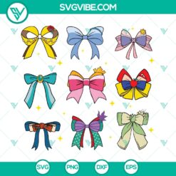 Disney Princess Coquette Bow SVG | Cute Princess Fashion Cut Files