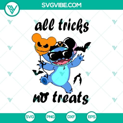 disney stitch mickey mouse all tricks no treats svg halloween svg scary svg horror svg