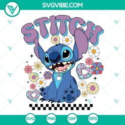 Disney Stitch with Flowers SVG | Cute Tropical Stitch Cut Files