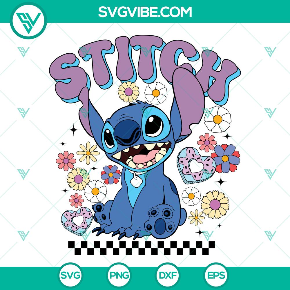 Disney Stitch with Flowers SVG | Cute Tropical Stitch Cut Files Stitch from Disney with tropical flowers SVG for cute cut files, perfect for crafting projects.