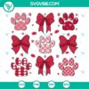 Dog Paw Valentine Coquette SVG with Puppy Love design, ideal for crafting. Cute and playful cut files for Valentine's Day projects.
