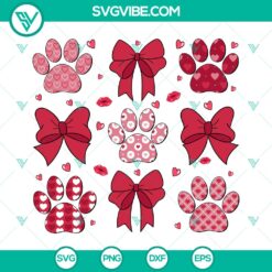 Dog Paw Valentine Coquette SVG | Puppy Love Cut Files