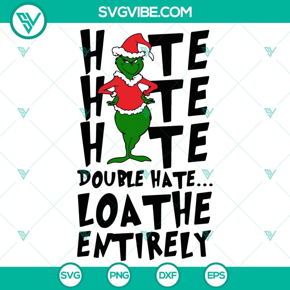double-hate-grinch-svg-dxf-eps-png-files.jpg Double Hate Grinch digital files for Christmas crafts, SVG DXF EPS PNG formats with a unique holiday theme.