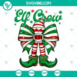 Elf Crew Coquette Bow Christmas SVG | Cute Holiday Cut Files